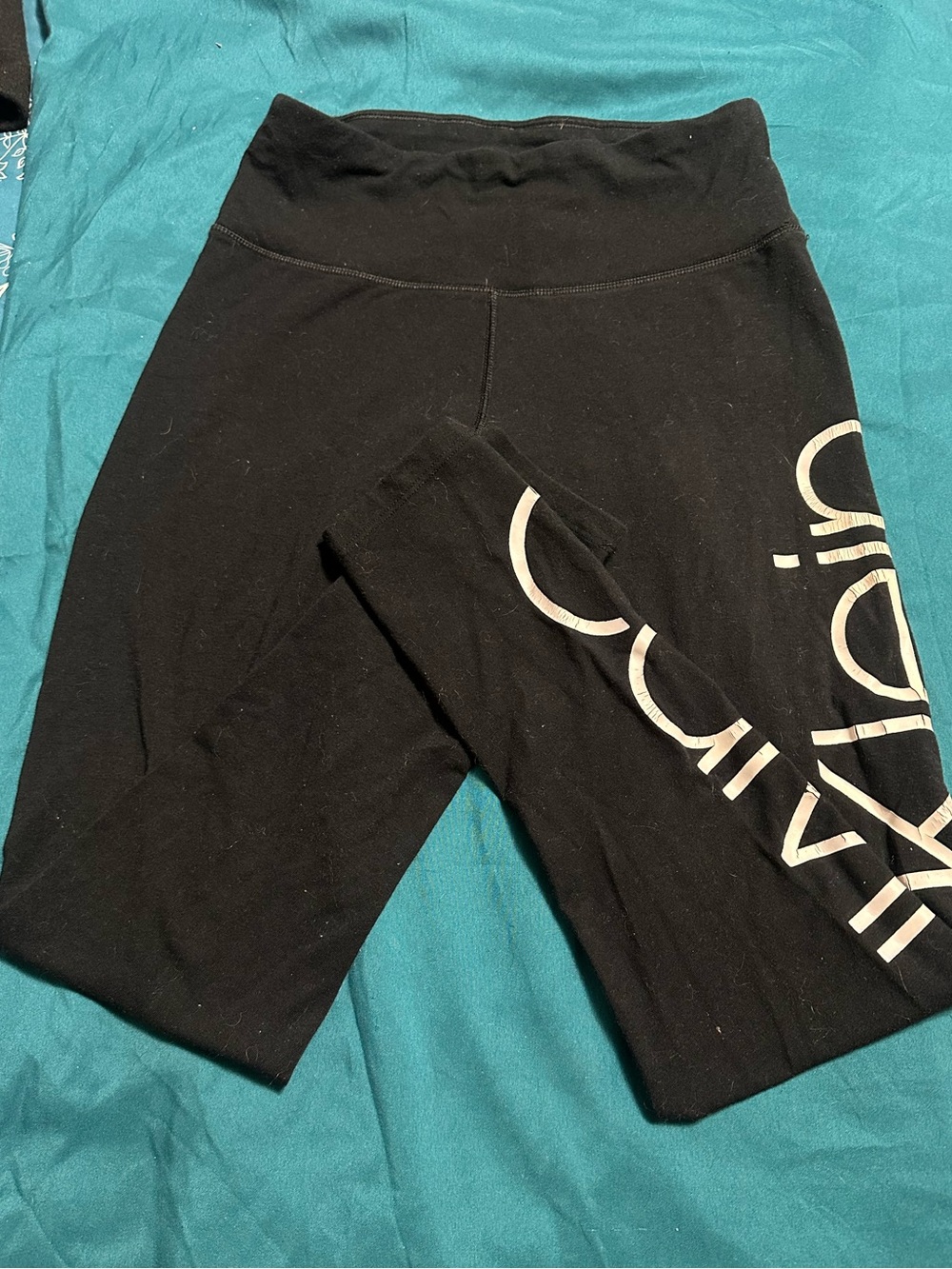 Calvin Klein Black Logo Side-Print Leggings